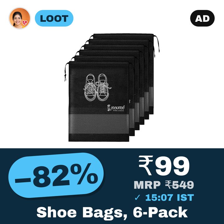 Cockatoo Shoe Bags, Pack of 6, 13 x 17.32 inches
