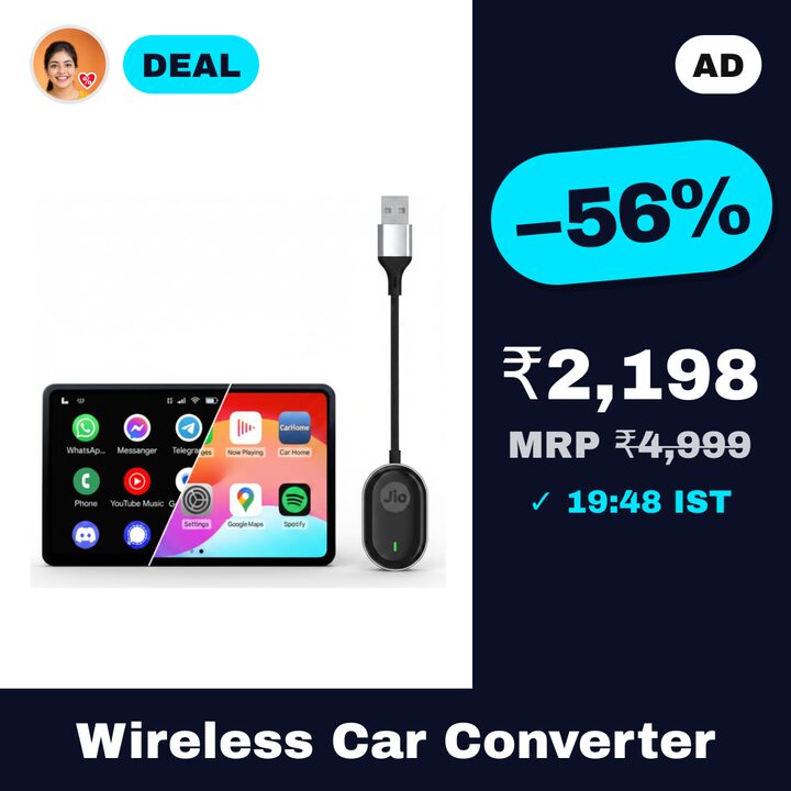 JioCarSync Wired to Wireless CarPlay & Android Auto Converter