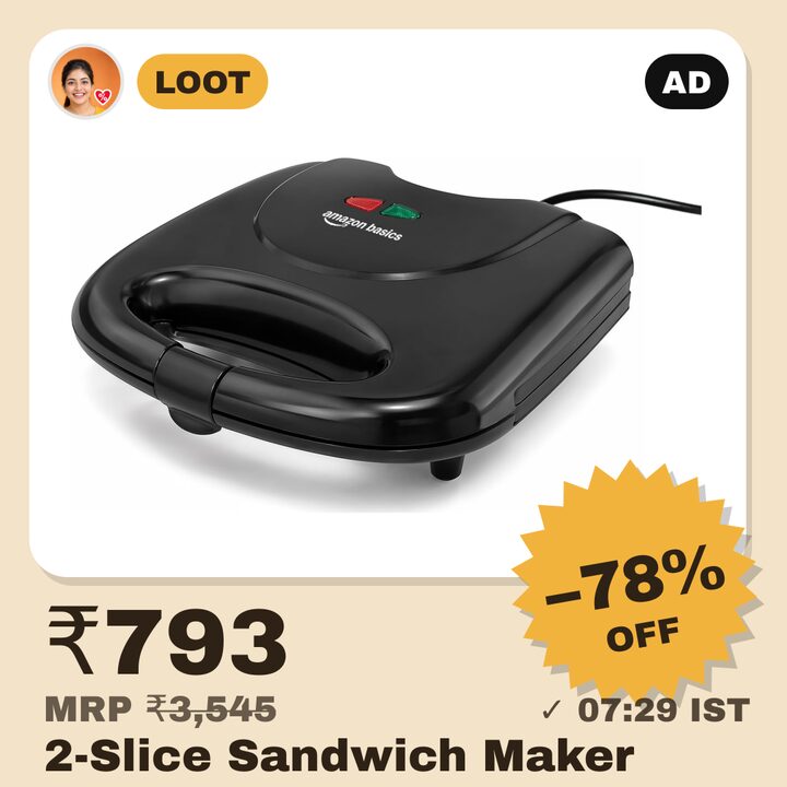 Amazon Basics 2-Slice Sandwich Maker 750W