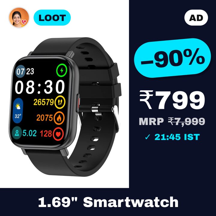 FCUK Fit Pro 1.69" Full Touch Smartwatch