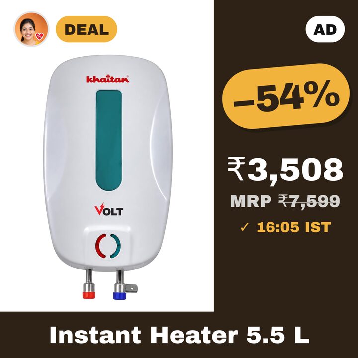 Khaitan Volt 5.5 L Instant Water Heater, 3 kW
