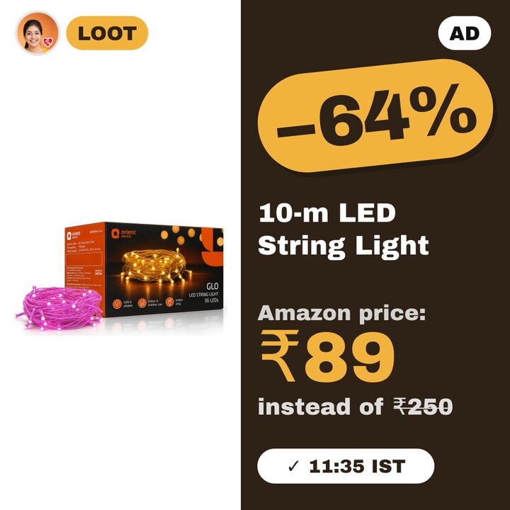 Orient Glo LED String Light, 10 m, 36 LEDs