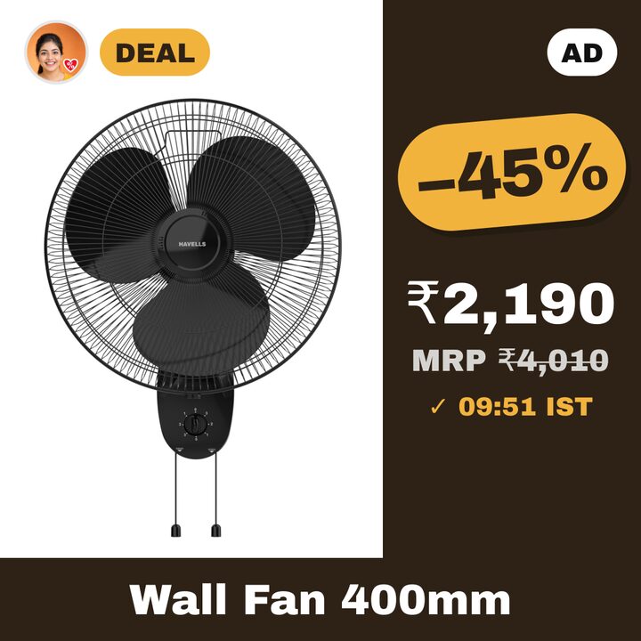 Havells Gatik Pro 400mm Wall Mount Fan