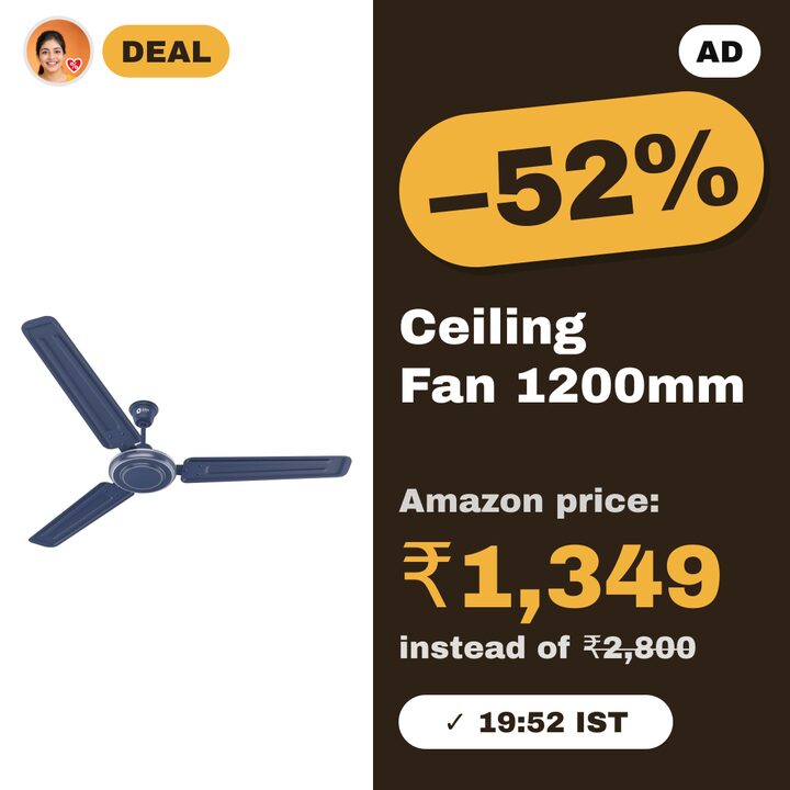 Orient Electric Apex-FX 1200mm Ceiling Fan, Blue