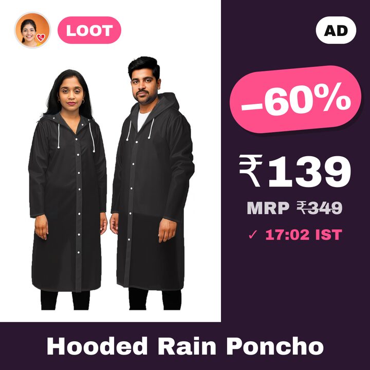 Allextreme EVA Waterproof Unisex Hooded Rain Poncho, Universal Size, 1 Pc Black
