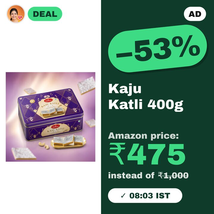 Haldiram's Kaju Katli Tin Gift Pack 400g
