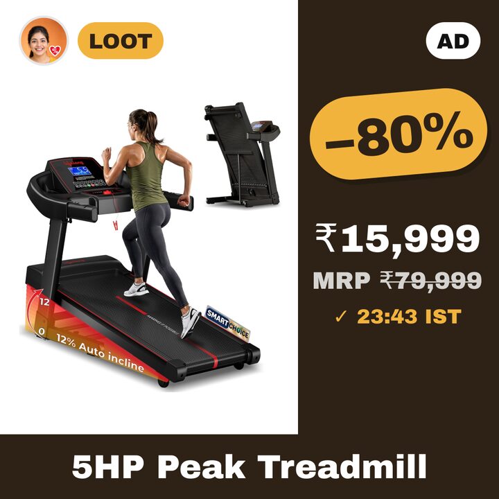 Lifelong Motorized Treadmill, 5HP Peak, 12% Auto Incline, 14 km/h